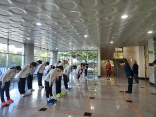 제106회 전국체육대회 합기도, 복싱부 선수단, 총장님께 인사